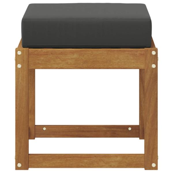 Hocker Bank Massivholz Akazie Natur und Anthrazit