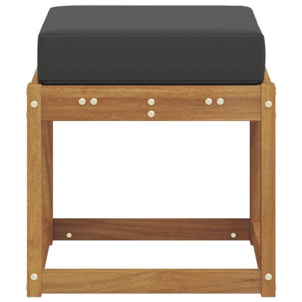 Hocker Bank Massivholz Akazie Natur und Anthrazit