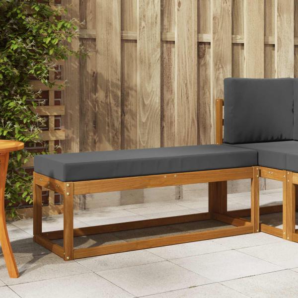 ARDEBO.de - Outdoor Hockerbank Massivholz Akazie Natur und Anthrazit