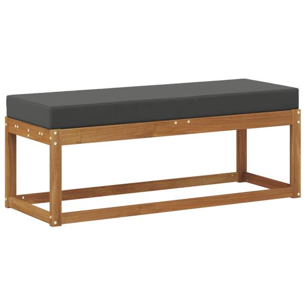 Outdoor Hockerbank Massivholz Akazie Natur und Anthrazit