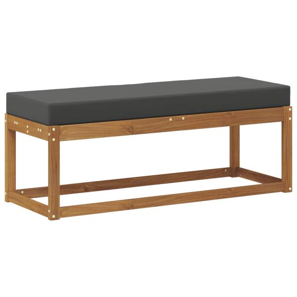 Outdoor Hockerbank Massivholz Akazie Natur und Anthrazit
