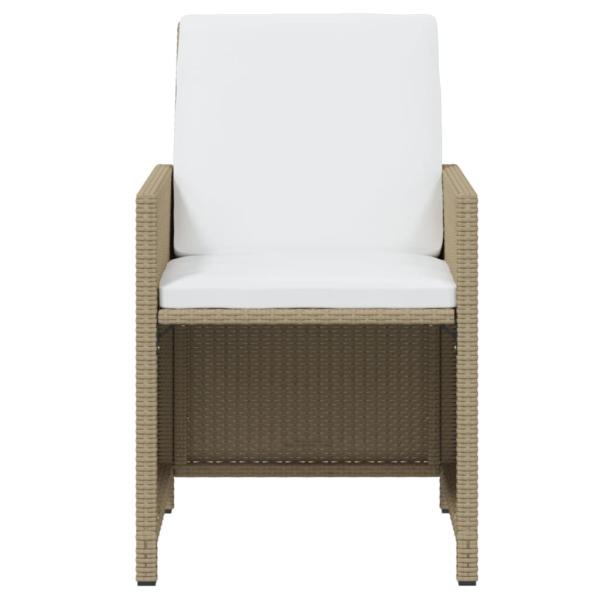 17-tlg. Garten-Essgruppe mit Kissen Poly Rattan Beige
