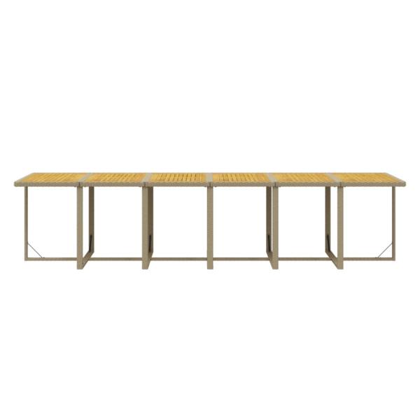 17-tlg. Garten-Essgruppe mit Kissen Poly Rattan Beige