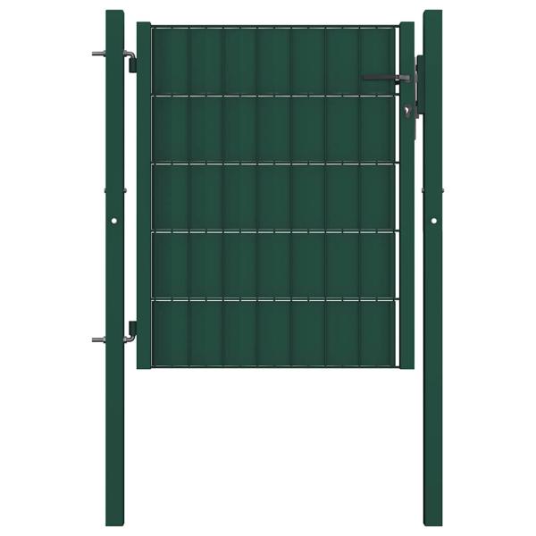 Zauntor aus PVC und Stahl 100 x 100 cm Grün