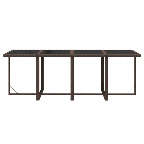 9-tlg. Garten-Essgruppe mit Kissen Poly Rattan Braun