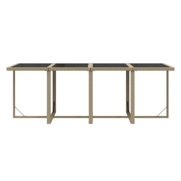 9-tlg. Garten-Essgruppe mit Kissen Poly Rattan Beige
