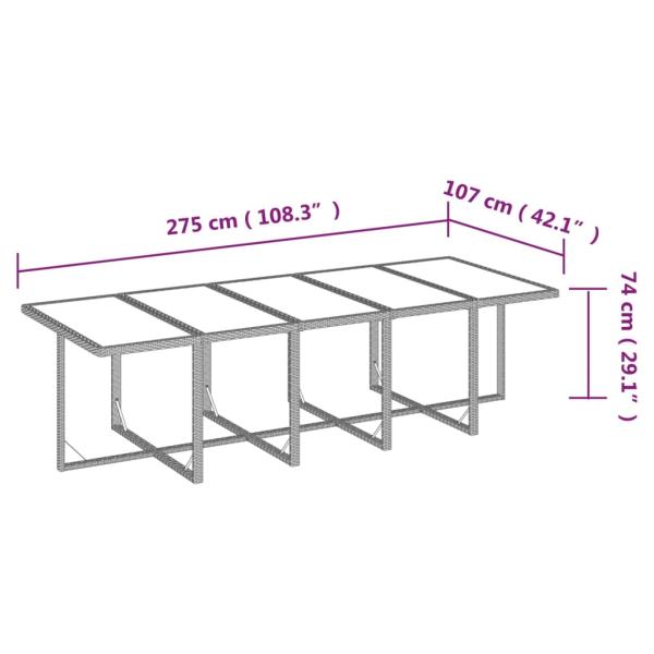 15-tlg. Garten-Essgruppe mit Kissen Poly Rattan Braun