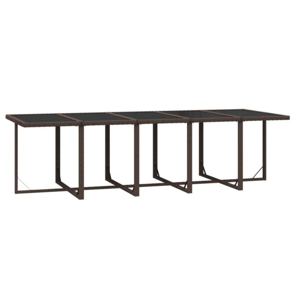 15-tlg. Garten-Essgruppe mit Kissen Poly Rattan Braun