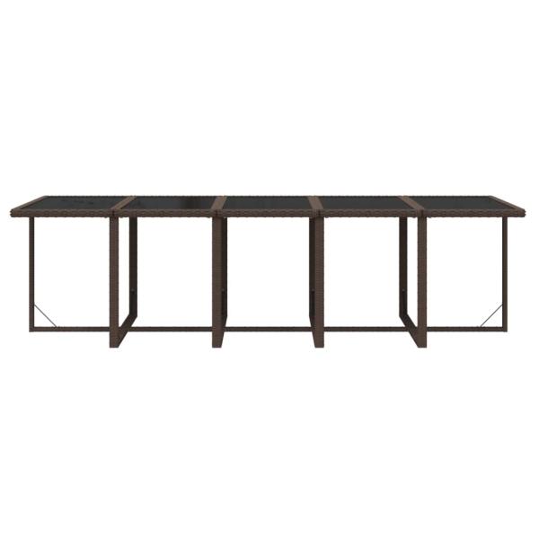 15-tlg. Garten-Essgruppe mit Kissen Poly Rattan Braun