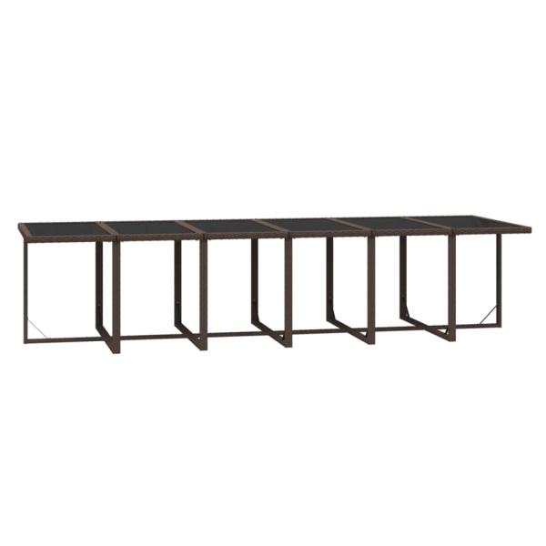 13-tlg. Garten-Essgruppe mit Kissen Poly Rattan Braun