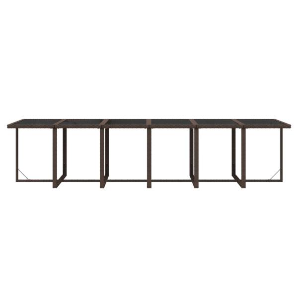 13-tlg. Garten-Essgruppe mit Kissen Poly Rattan Braun