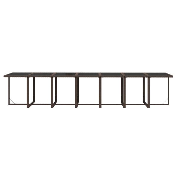 19-tlg. Garten-Essgruppe mit Kissen Poly Rattan Braun
