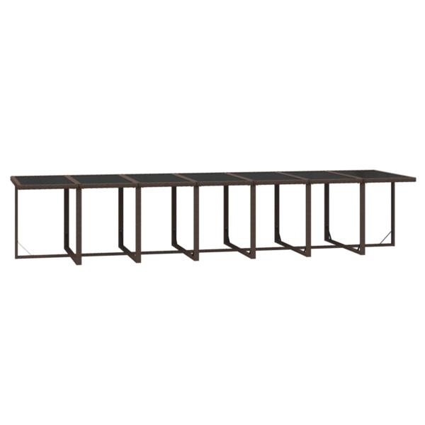 19-tlg. Garten-Essgruppe mit Kissen Poly Rattan Braun