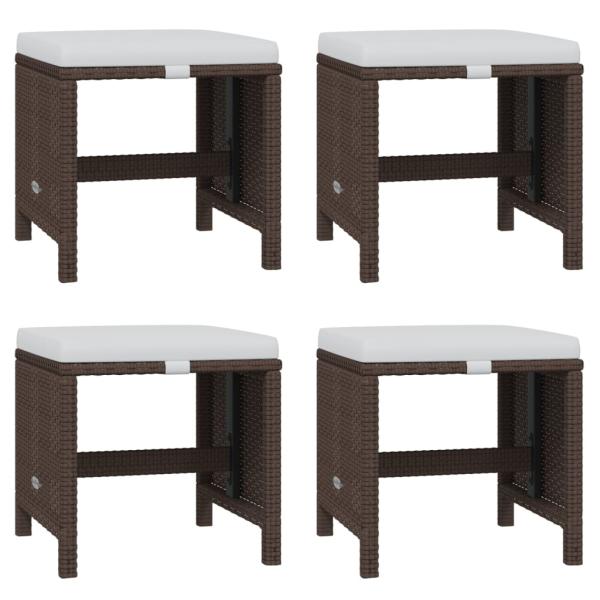 19-tlg. Garten-Essgruppe mit Kissen Poly Rattan Braun