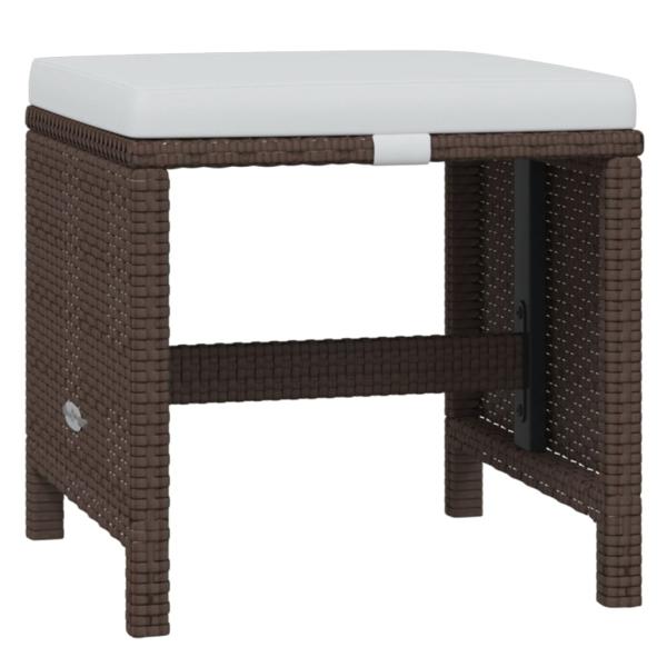 19-tlg. Garten-Essgruppe mit Kissen Poly Rattan Braun
