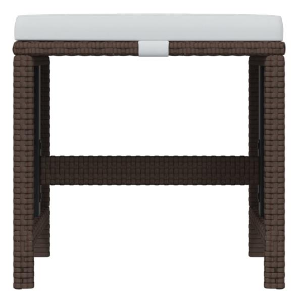 19-tlg. Garten-Essgruppe mit Kissen Poly Rattan Braun