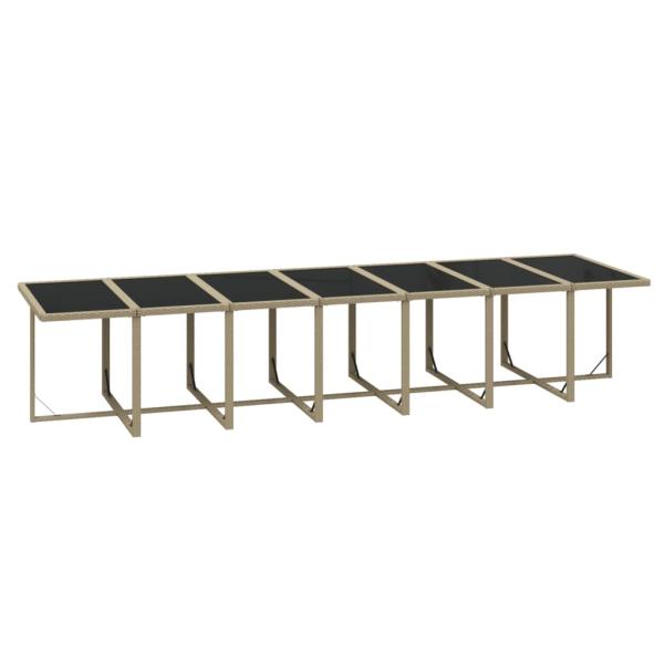 15-tlg. Garten-Essgruppe mit Kissen Poly Rattan Beige