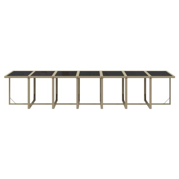 19-tlg. Garten-Essgruppe mit Kissen Poly Rattan Beige