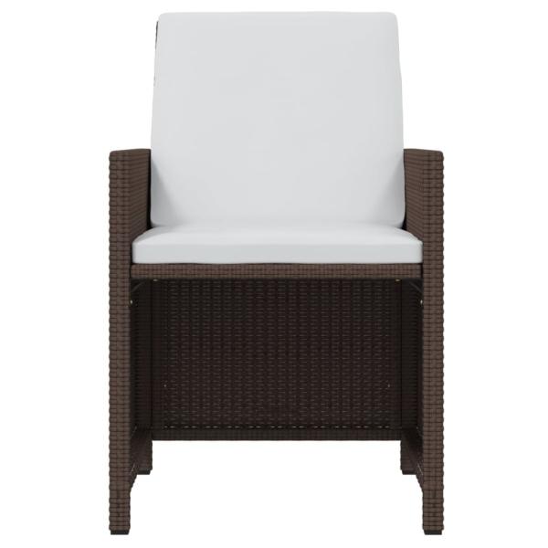 21-tlg. Garten-Essgruppe mit Kissen Poly Rattan Braun