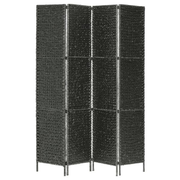4-teiliger Paravent Schwarz 154×160 cm Wasserhyazinthe
