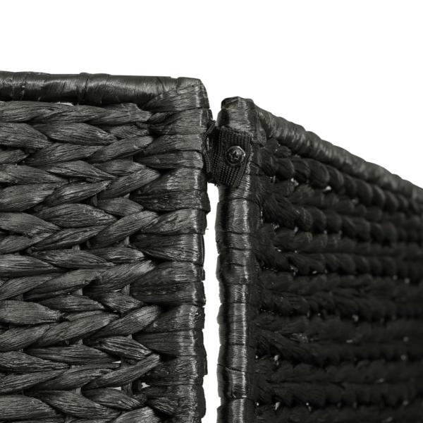 4-teiliger Paravent Schwarz 154×160 cm Wasserhyazinthe