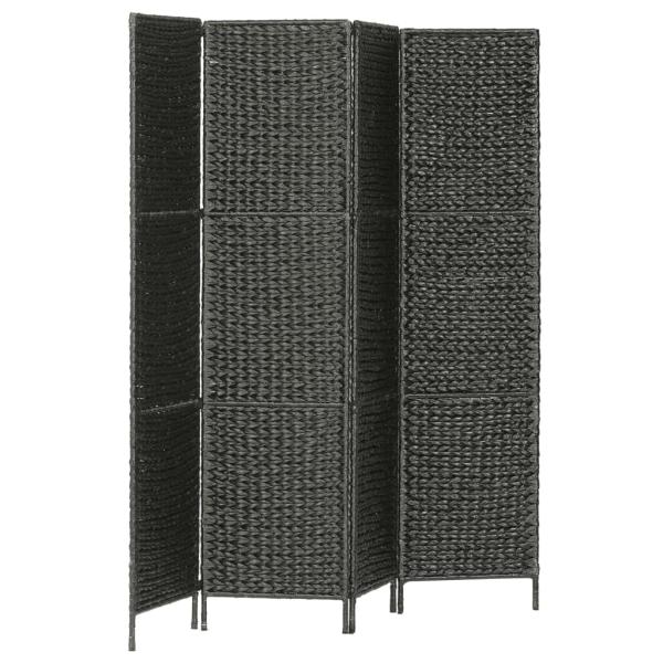 4-teiliger Paravent Schwarz 154×160 cm Wasserhyazinthe