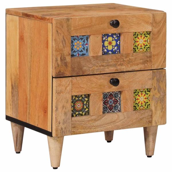 ARDEBO.de - Nachttisch Natur 40 x 33 x 46 cm Massivholz Mango