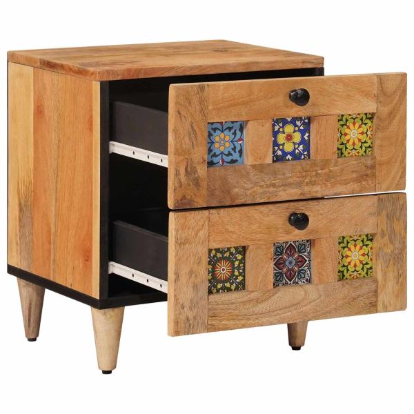 Nachttisch Natur 40 x 33 x 46 cm Massivholz Mango