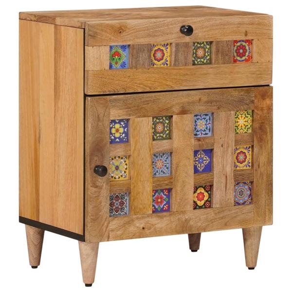 ARDEBO.de - Nachttisch Natur 50 x 33 x 60 cm Massivholz Mango