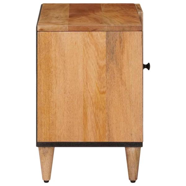 TV-Schränk mit Speicher Natur 80 x 33 x 46 cm Massivholz Mango