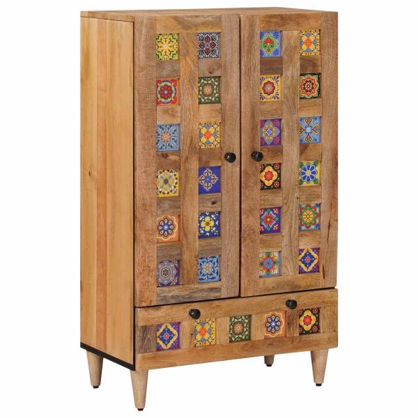 ARDEBO.de - Highboard Natur 60 x 33,5 x 100 cm Massivholz Mango
