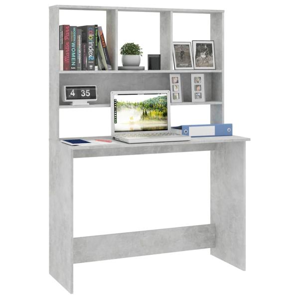 Schreibtisch mit Regalen Betongrau 110x45x157 cm Holzwerkstoff