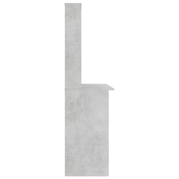 Schreibtisch mit Regalen Betongrau 110x45x157 cm Holzwerkstoff