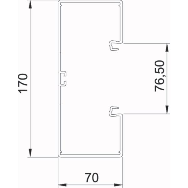 OBO Bettermann Geräteeinbaukanal mit Bodenlochung 70x170x2000, PVC, reinweiß, RAL 9010 (2 m)