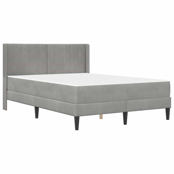 Bettgestell mit Matratze Hellgrau 120 x 190 cm Samt