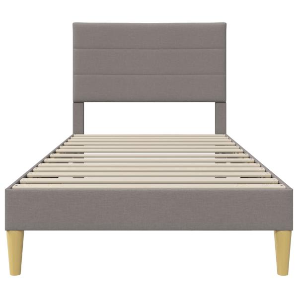 Bettrahmen mit Kopfteil Taupe 90 x 190 cm Stoff