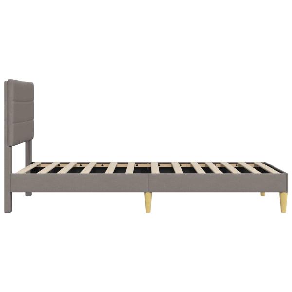 Bettrahmen mit Kopfteil Taupe 90 x 190 cm Stoff