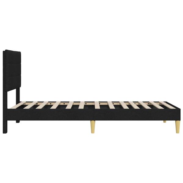 Bettrahmen mit Kopfteil Schwarz 100 x 200 cm Stoff