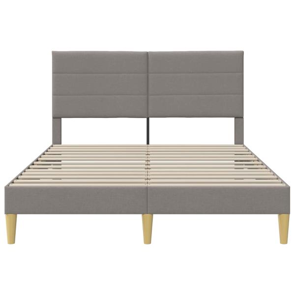 Bettrahmen mit Kopfteil Taupe 140 x 190 cm Stoff