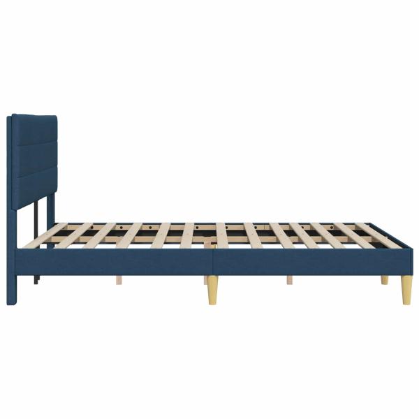 Bettrahmen mit Kopfteil Blau 140 x 200 cm Stoff
