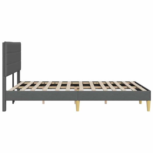 Bettrahmen mit Kopfteil Dunkelgrau 160 x 200 cm Stoff
