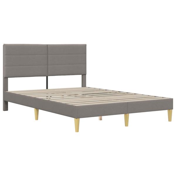 Bettrahmen mit Kopfteil Taupe 160 x 200 cm Stoff
