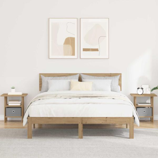 ARDEBO.de - Nachttisch 2 stk. Artisan-Eiche 41 x 40 x 45 cm Holzwerkstoff