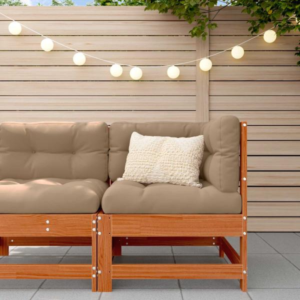 ARDEBO.de - Gartenecksofa Massives Kiefernholz Wachsbraun 62 x 62 x 70,5 cm