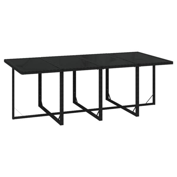 9-tlg. Garten-Essgruppe mit Kissen Poly Rattan Schwarz