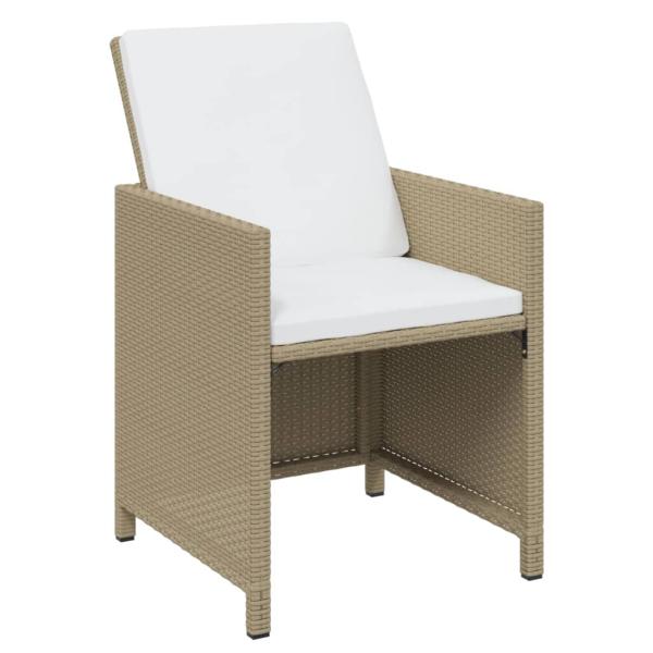 17-tlg. Garten-Essgruppe mit Kissen Poly Rattan Beige