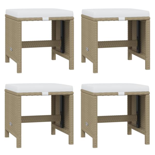 17-tlg. Garten-Essgruppe mit Kissen Poly Rattan Beige
