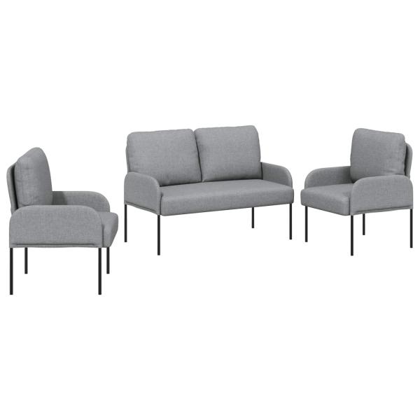 Sofagarnituren 3 stk. Hellgrau Sperrholz