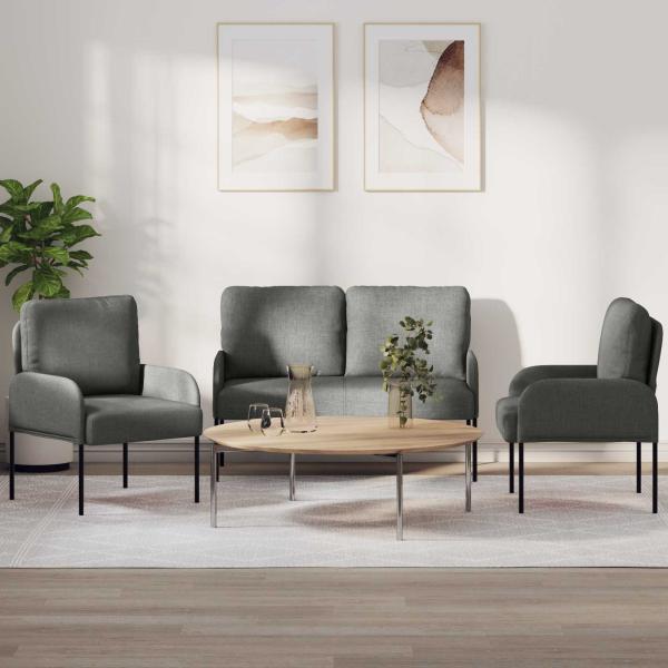 ARDEBO.de - Sofagarnituren 3 stk. Dunkelgrau Sperrholz