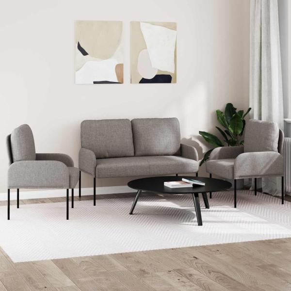 Sofagarnituren 3 Stk. Taupe Sperrholz